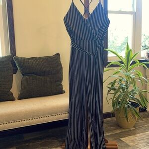 Women’s ‘Bottom Sharp’ XL black and white pants jumpsuit.